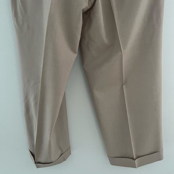 Holland & Sherry Bespoke Pleated Pants Dress Trousers Tan Size 38" JL - Picture 7 of 9